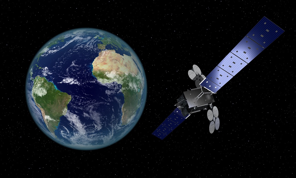 Artistic rendition of Al Yah 3, which will be launched in early 2017 and stationed at 20° West. Credit: Yahsat