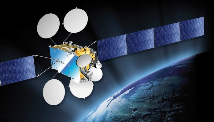 Eutelsat 8 West B. Credit: Eutelsat Artistic rendition of Eutelsat 8 West B in flight. Credit: Eutelsat