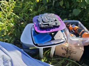 Lacuna Space's IoT sensor being installed. Image credit: Lacuna Space